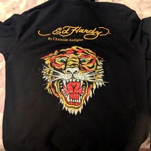 Vintage bedazzled Ed Hardy zip up